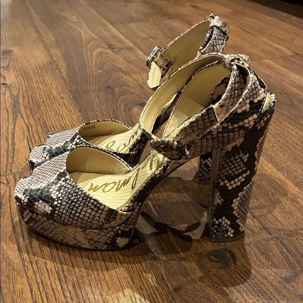 Sam Edelman Snakeskin Platform Heels - Picture 3 of 7